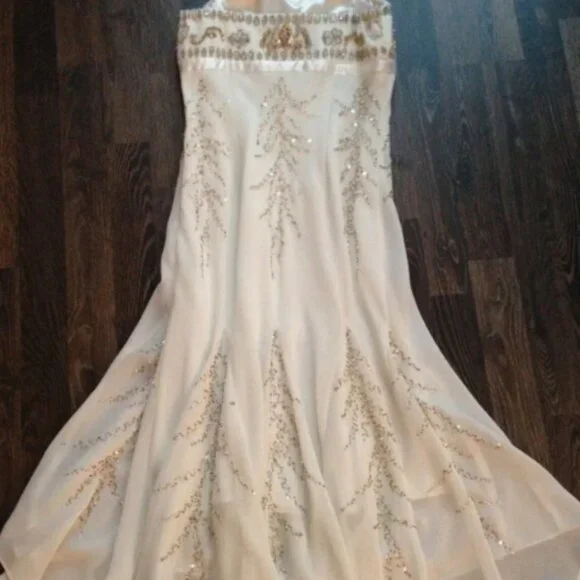 Vintage Y2K Fairycore whimsical Apart pearl dress, white cocktail dress. - Picture 1 of 7